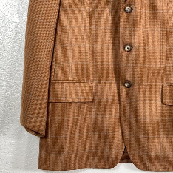 NH 1888 Italy Houndstooth Check 100% Wool Blazer 3 Button Men's Size 41R - Picture 4 of 12